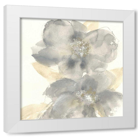 Floral Gray II White Modern Wood Framed Art Print by Paschke, Chris
