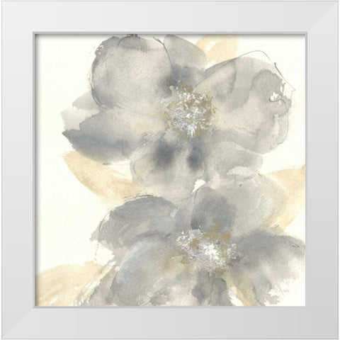 Floral Gray II White Modern Wood Framed Art Print by Paschke, Chris