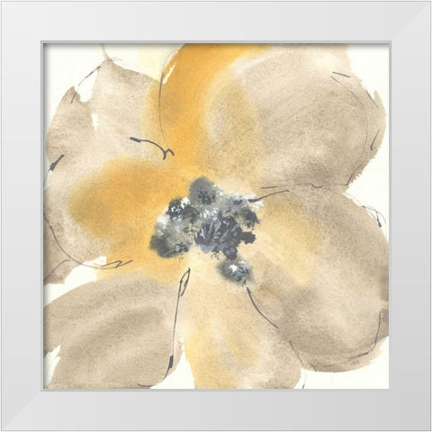 Flower Tones I White Modern Wood Framed Art Print by Paschke, Chris