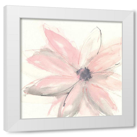 Blush Clematis I White Modern Wood Framed Art Print by Paschke, Chris