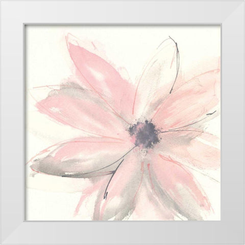 Blush Clematis I White Modern Wood Framed Art Print by Paschke, Chris