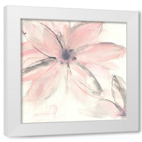 Blush Clematis II White Modern Wood Framed Art Print by Paschke, Chris