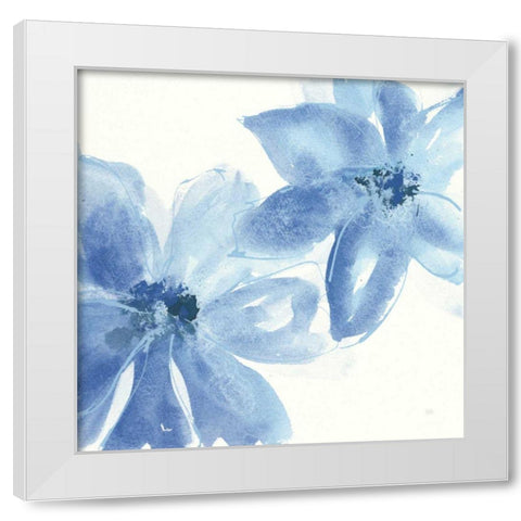 Cobalt Clematis II White Modern Wood Framed Art Print by Paschke, Chris