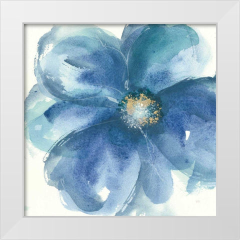 Indigo Mint III White Modern Wood Framed Art Print by Paschke, Chris