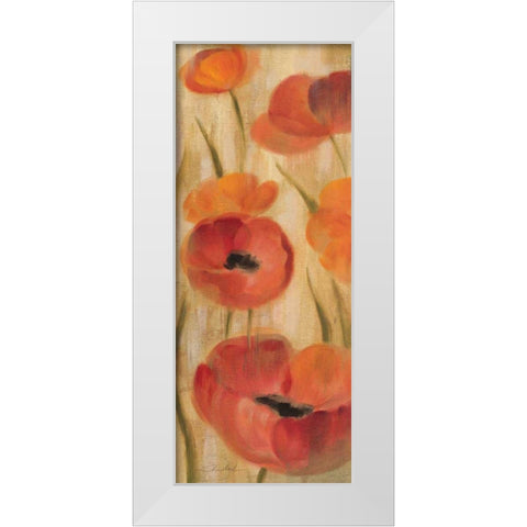 May Floral Panel II White Modern Wood Framed Art Print by Vassileva, Silvia