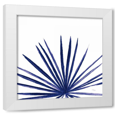 Statement Palms III Indigo White Modern Wood Framed Art Print by Wellington Studio