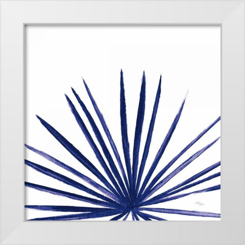 Statement Palms III Indigo White Modern Wood Framed Art Print by Wellington Studio
