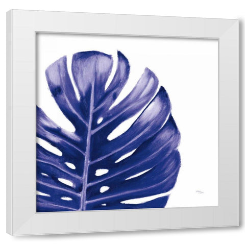 Statement Palms IV Indigo White Modern Wood Framed Art Print by Wellington Studio