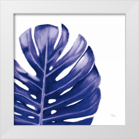 Statement Palms IV Indigo White Modern Wood Framed Art Print by Wellington Studio