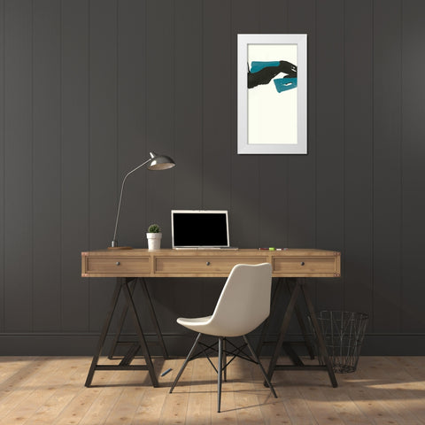 Minimal Panel I Teal White Modern Wood Framed Art Print by Paschke, Chris