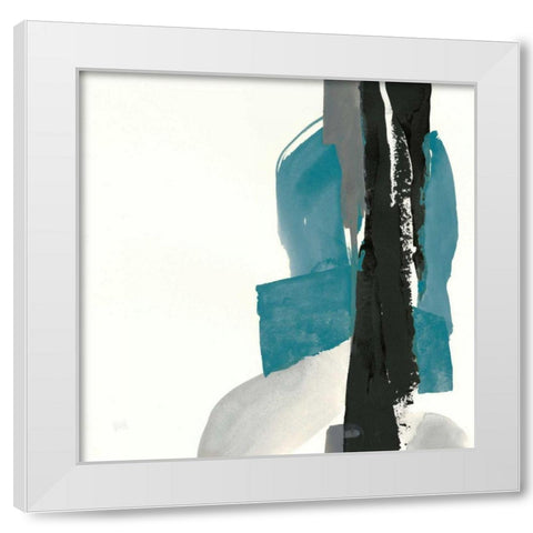 Black and Teal I White Modern Wood Framed Art Print by Paschke, Chris