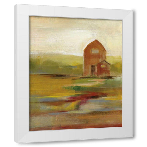 Hillside Barn II White Modern Wood Framed Art Print by Vassileva, Silvia