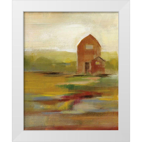 Hillside Barn II White Modern Wood Framed Art Print by Vassileva, Silvia