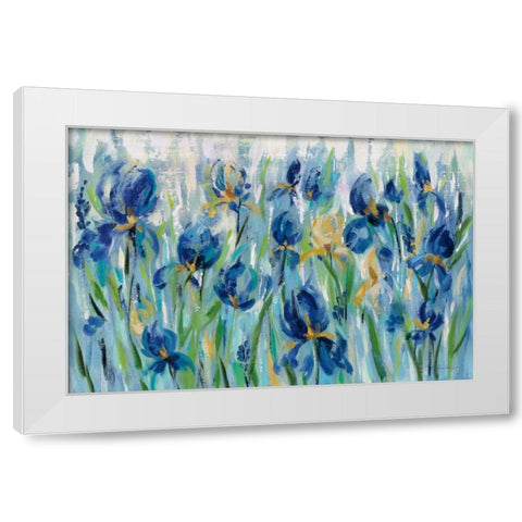 Iris Flower Bed White Modern Wood Framed Art Print by Vassileva, Silvia