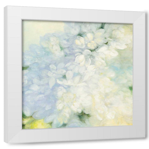 White Lilacs Bright White Modern Wood Framed Art Print by Purinton, Julia