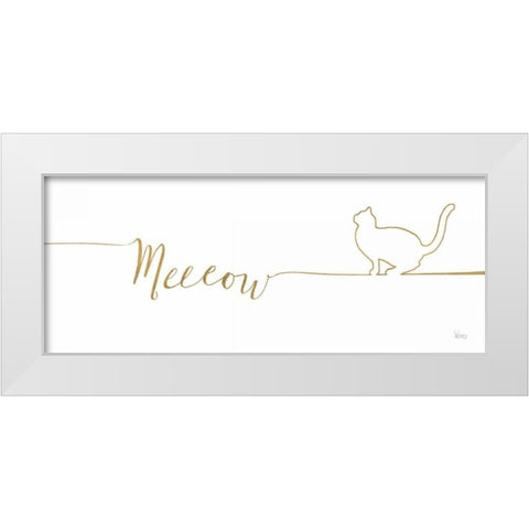 Underlined Cats III White Modern Wood Framed Art Print by Charron, Veronique