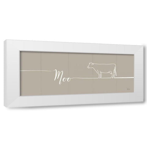 Underlined Farm III Greige White Modern Wood Framed Art Print by Charron, Veronique