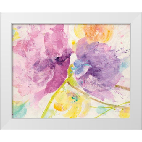 Spring Abstracts Florals I White Modern Wood Framed Art Print by Hristova, Albena