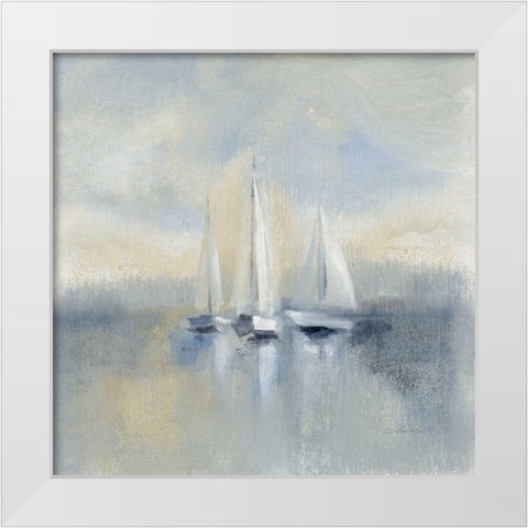 Morning Sail I Blue White Modern Wood Framed Art Print by Vassileva, Silvia