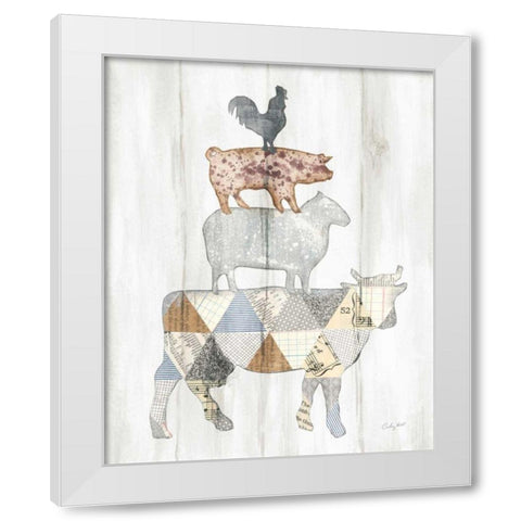 Farm Family I White Modern Wood Framed Art Print by Prahl, Courtney