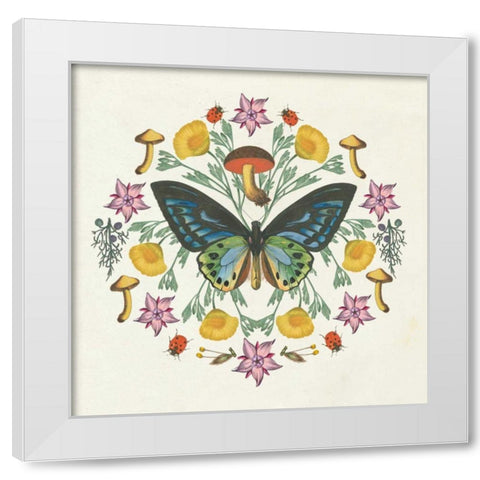 Butterfly Mandala IV White Modern Wood Framed Art Print by Wild Apple Portfolio
