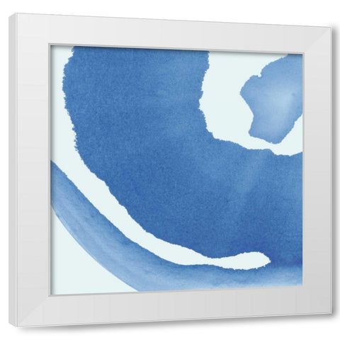 Batik Blue III White Modern Wood Framed Art Print by Rhue, Piper