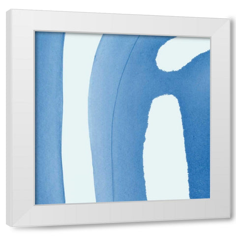 Batik Blue IV White Modern Wood Framed Art Print by Rhue, Piper