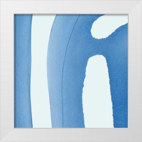 Batik Blue IV White Modern Wood Framed Art Print by Rhue, Piper