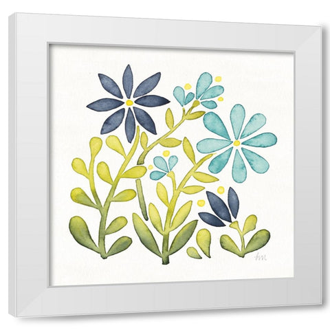 Garden Getaway Flowers II White Modern Wood Framed Art Print by Marshall, Laura