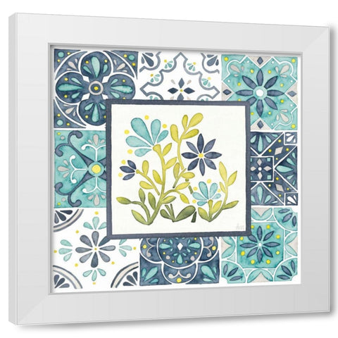 Garden Getaway Patchwork IV White Modern Wood Framed Art Print by Marshall, Laura