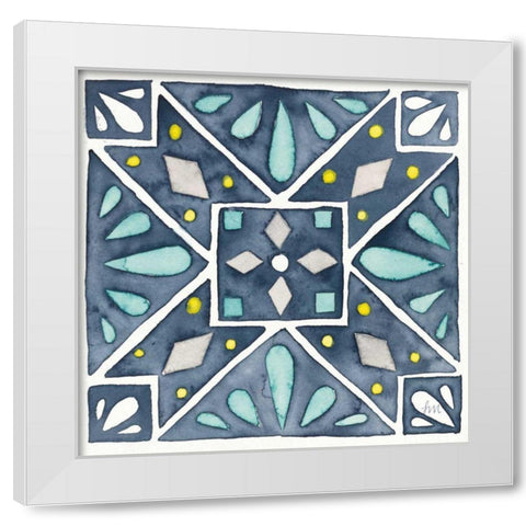 Garden Getaway Tile IX Blue White Modern Wood Framed Art Print by Marshall, Laura