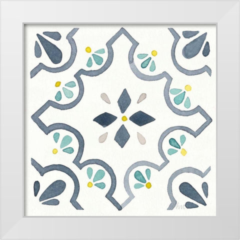 Garden Getaway Tile II White White Modern Wood Framed Art Print by Marshall, Laura