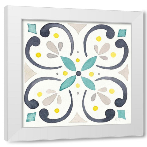 Garden Getaway Tile IV White White Modern Wood Framed Art Print by Marshall, Laura