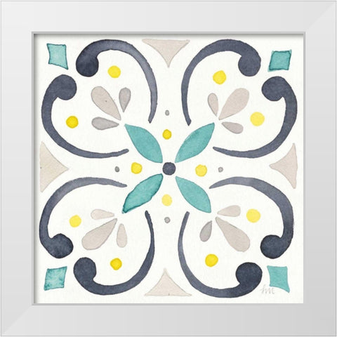 Garden Getaway Tile IV White White Modern Wood Framed Art Print by Marshall, Laura