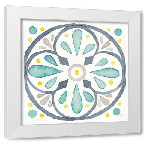 Garden Getaway Tile VI White White Modern Wood Framed Art Print by Marshall, Laura