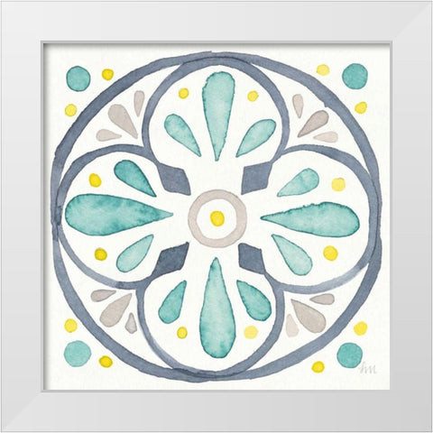 Garden Getaway Tile VI White White Modern Wood Framed Art Print by Marshall, Laura