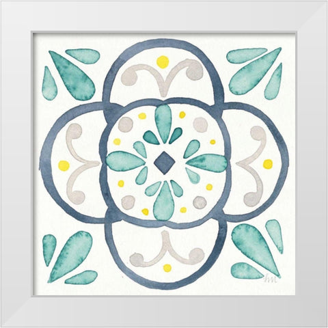 Garden Getaway Tile VII White White Modern Wood Framed Art Print by Marshall, Laura
