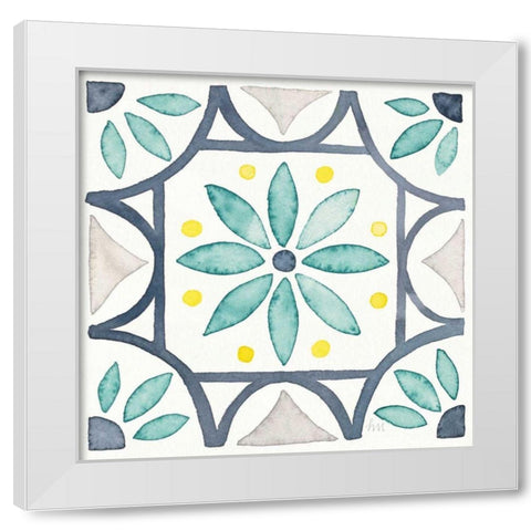 Garden Getaway Tile VIII White White Modern Wood Framed Art Print by Marshall, Laura