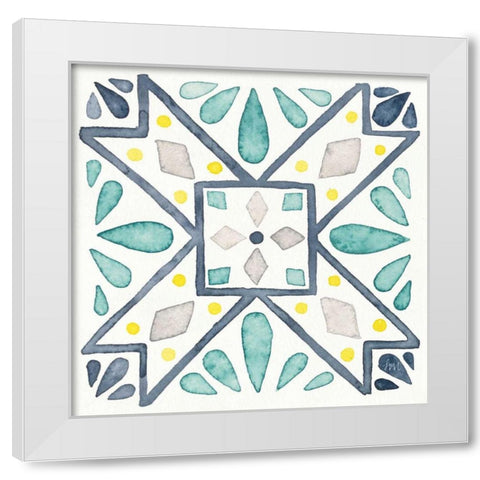 Garden Getaway Tile IX White White Modern Wood Framed Art Print by Marshall, Laura