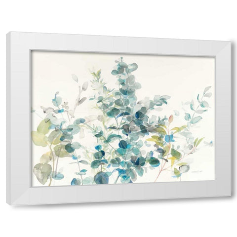 Eucalyptus I White Modern Wood Framed Art Print by Nai, Danhui