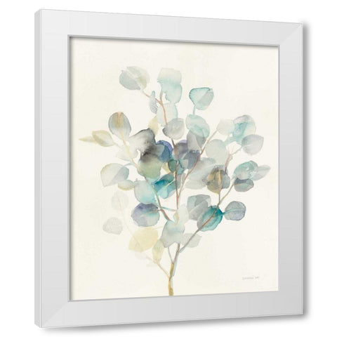 Eucalyptus III White Modern Wood Framed Art Print by Nai, Danhui