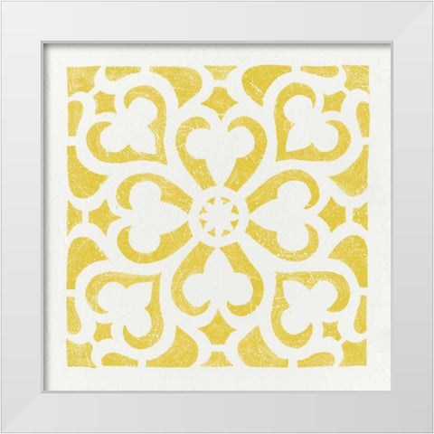 Hacienda Tile III White Modern Wood Framed Art Print by Hershey, Moira