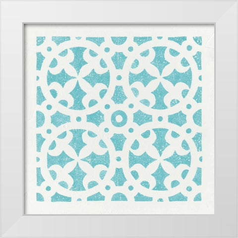 Hacienda Tile V White Modern Wood Framed Art Print by Hershey, Moira