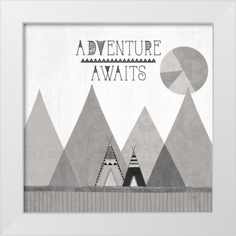 Southwest Geo III BW White Modern Wood Framed Art Print by Charron, Veronique