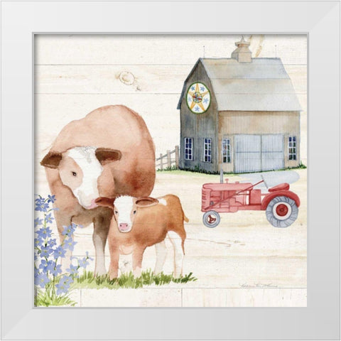 Life on the Farm I White Modern Wood Framed Art Print by McKenna, Kathleen Parr