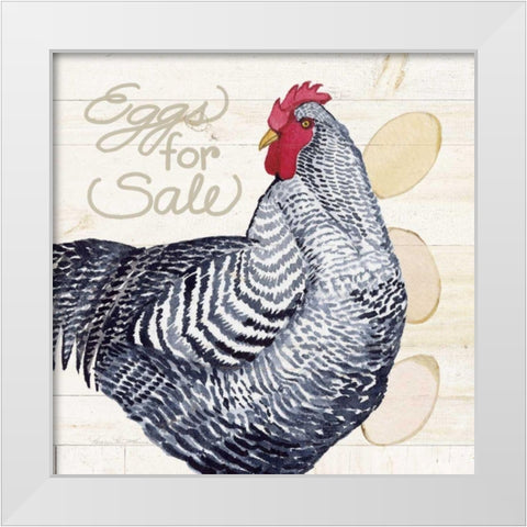 Life on the Farm Chicken I White Modern Wood Framed Art Print by McKenna, Kathleen Parr