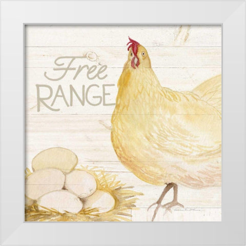 Life on the Farm Chicken IV White Modern Wood Framed Art Print by McKenna, Kathleen Parr