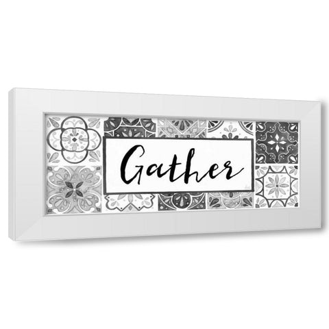 Garden Getaway Gather BW Crop White Modern Wood Framed Art Print by Marshall, Laura