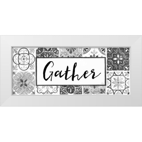 Garden Getaway Gather BW Crop White Modern Wood Framed Art Print by Marshall, Laura