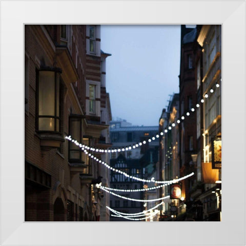 Lights in Soho White Modern Wood Framed Art Print by Bevan, Keri